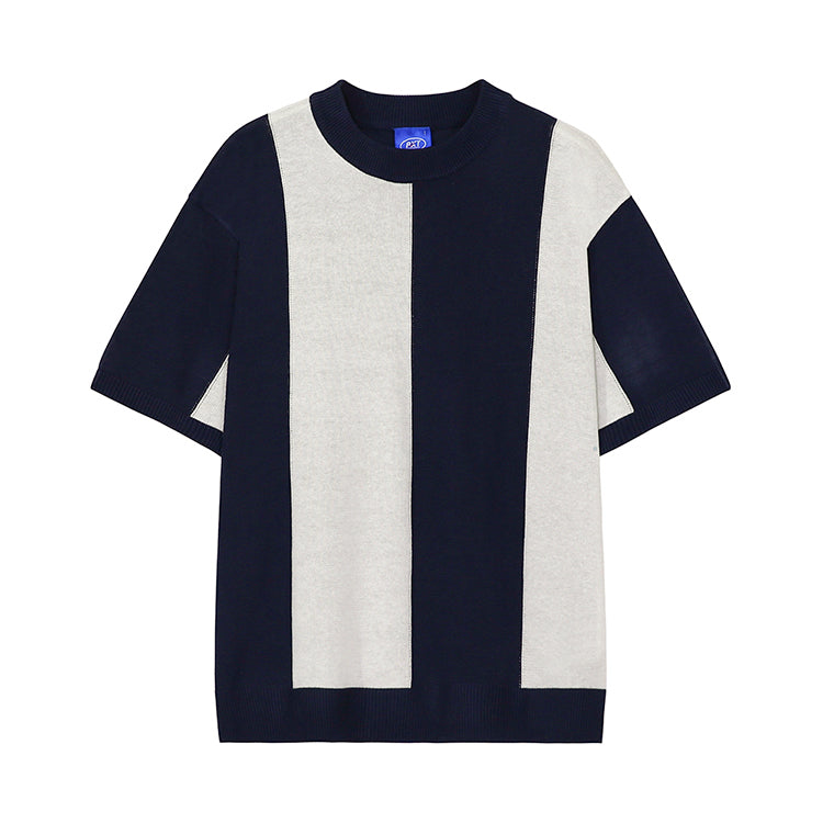 Summer Men's Knitted Round Neck Short T-shirt